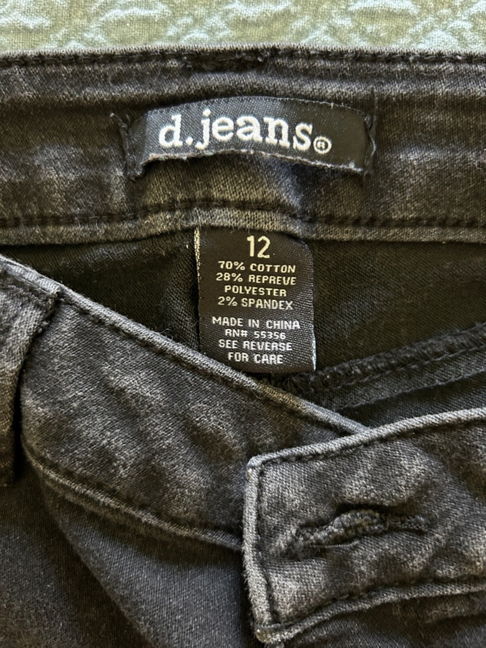 d.jeans Black Washed Denim Pants size 12